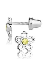 good-looking silver cubic zirconia November birthstone baby earrings